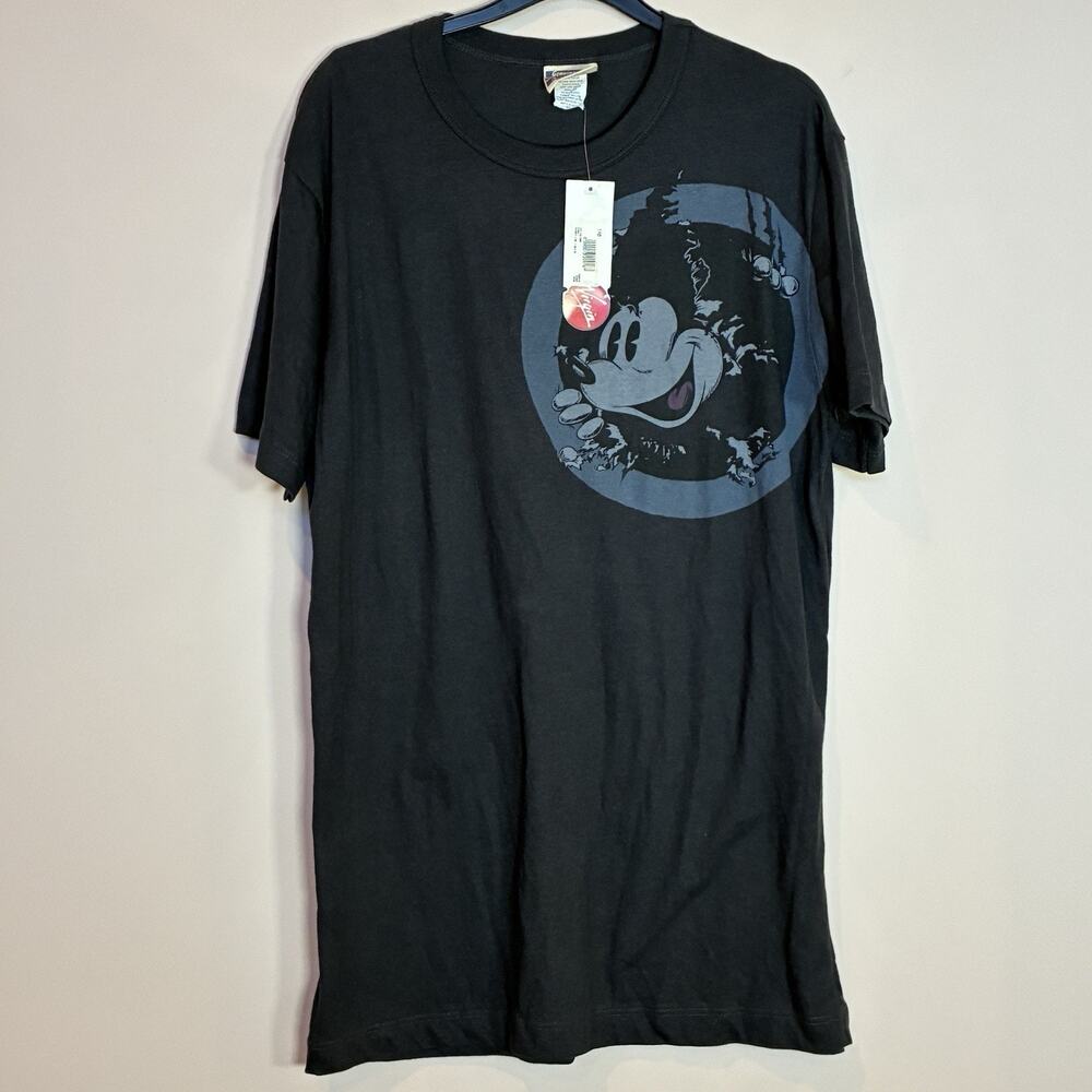 Mighty Fine Disney Mickey Mouse Circle T-Shirt Black / Blue Size XL